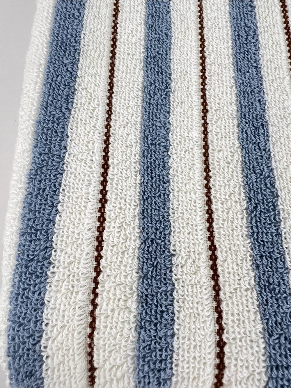 Bianca Bath Towel Set Blue Cream Brown Striped Soft Cotton Portugal 2 Pc NEW